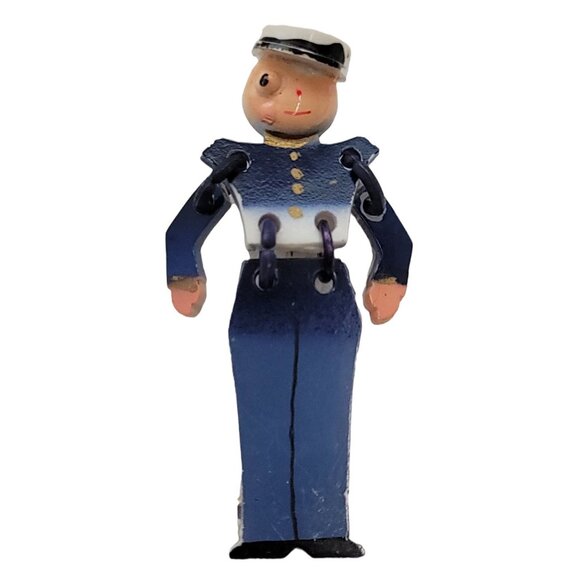 Vintage WWII Celluloid Plastic Marine Soldier Sweetheart Pin Brooch